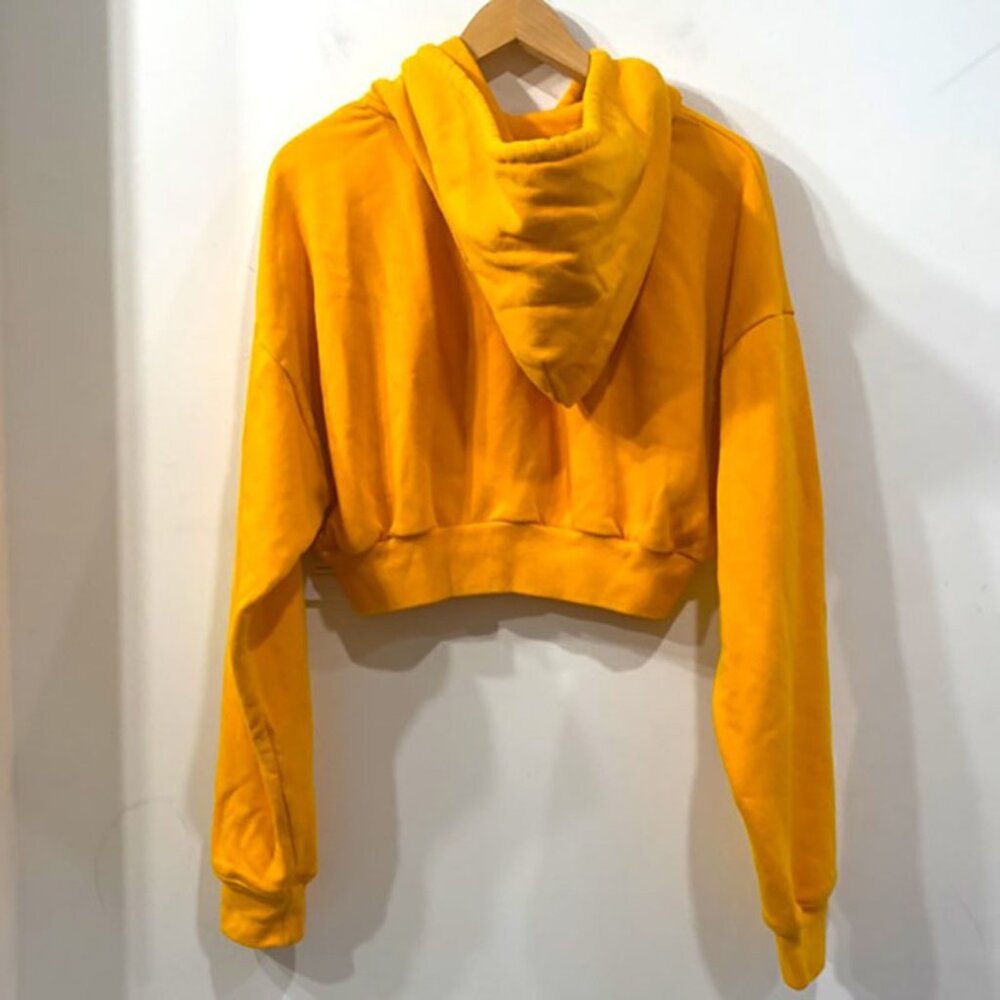 Aritzia TNA Cropped Hoodie Pullover in Dark Yellow/ Orange size M - Picture 4 of 7